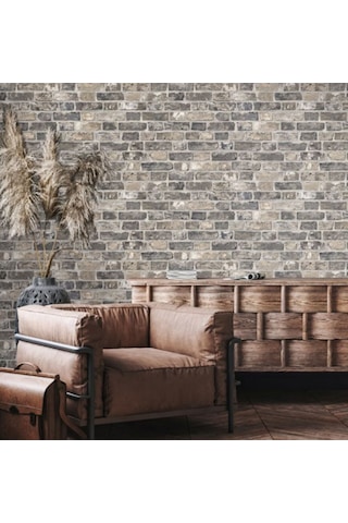 Adawall Roka 16m2 Duvar Kağıdı 23104 Serı Taş Desen 3boyutlu Silinebilir Beyaz