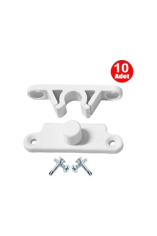 Pvc Kapı Pencere Sineklik Beyaz Plastik Çıt Çıt Kilit Menteşe Büyük Boy 5cm -10 Adet