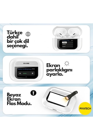 Piyatech Air Pro 2 Bluetooth 5.0 Dokunmatik Ekranlı Kulak İçi Kulaklık