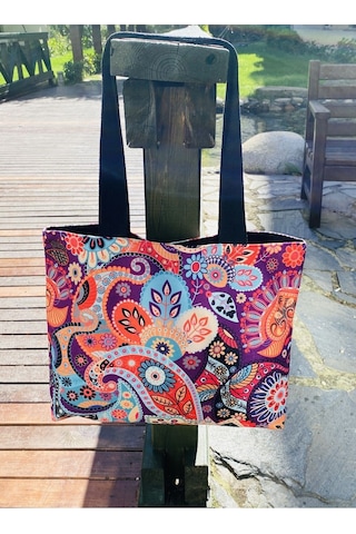 Handream Tropikal Rüya Paisley Düz Tote Bez Omuz Çantası Çok Renkli