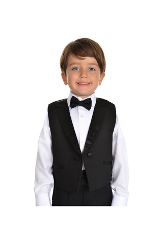 Saten Yaka Kuşaklı Yelekli Erkek Çocuk Takım 001