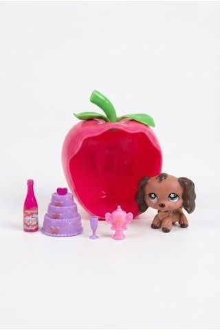 Sevimli Minişler Işıklı Elma Yuvalı Pet Shop Oyun Seti Kaleme Takılabilir Sevimli Köpek Figürlü Ve Aksesuarlı Çocuk Oyuncağı
