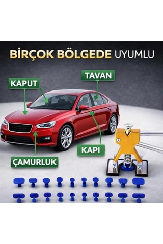 Profesyonel Boyasız Göçük Düzeltme Seti 20 Parça Kaporta Çektirme Göçük Düzeltici Kaput Kapı Çamurluk Göçük Onarım Aparatı