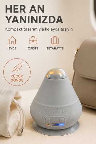 Akupunktur Noktası Masaj Cihazı - Taşınabilir Isıtmalı Bel Boyun Sırt Vücut Titreşimli Mini Masaj Aleti Gri