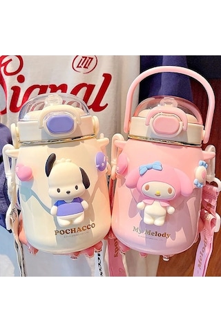 Elmpaly Sanrio Kuromi Termos Bardak 700ml, 316 Paslanmaz A5, Cinamoroll Design/ Çok Renkli