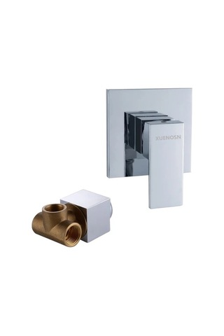 Fastbuy Challenger Gümüş Kare Duş Başlığı 3 Yönlü Monte Pirinç Sabit Gümüş Gümüş