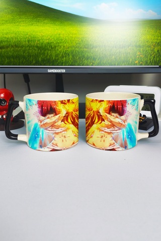 Fairy Tail Anime Baskılı Seramik Lüks Kupa 1 Adet Özel Siyah Kulp Dalga Kulp V3d Çok Renkli
