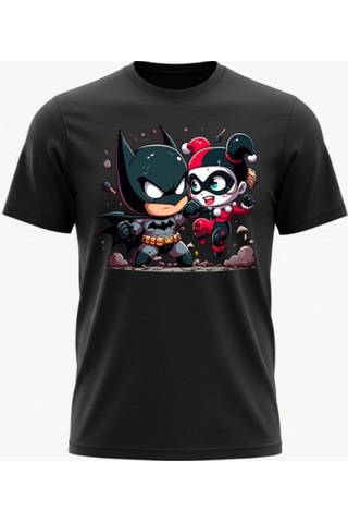 Urbantrendstore Unisex Batman Anime Oversize Fit Rahat Geniş Salaş T-shirt Günlük Tişört Siyah