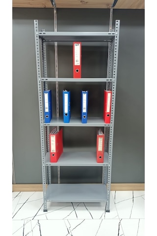 Uzman Grup Raf Arşiv Raf-5 Raflı 2Metre 31X75 Çelik Raf-Depo Rafı Galvaniz