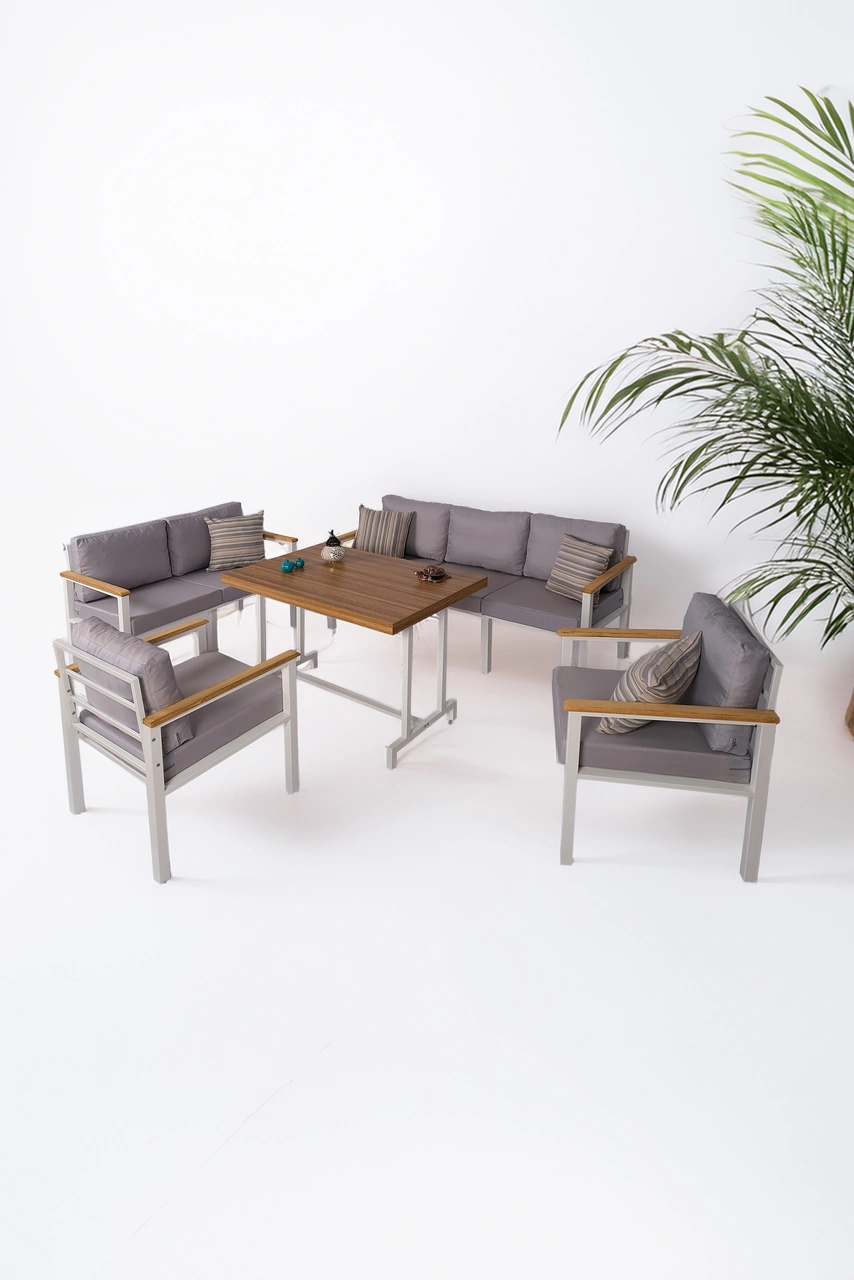Neokas Balkon Mobilyası, 1 +1 +2+ 3+ Masa, Bahçe Takımı, Kafe Koltuğu, Bekleme Alanı Koltuğu Beyaz