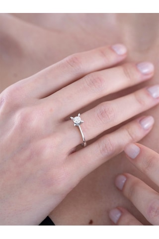 0,40 Karat E Renk Hrd Sertifikalı Tektaş Pırlanta Yüzük-841