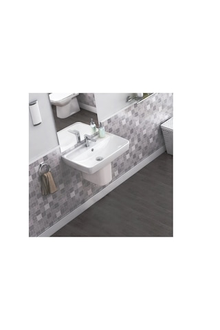 Turkuaz Cerastyle Duru Lavabo 60 40 Cm Ve Noura Yarım Ayak Beyaz