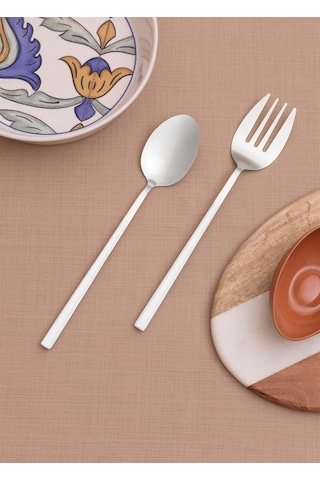 The Mia Bianco Salata Servis Takımı Gümüş 2 Parça Ckb0246 Gümüş