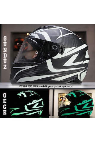 Ls2 Ff320 Evo Jınk Mat Sıyah-Fosforlu Kask
