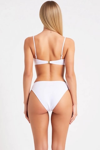 Benerly Kadın Bikini Takımı Askılı Straplez Kesim Kaplı Üst Normal Bel Sl Beyaz