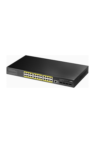 Cudy GS5024PS4 4SPF USB+ RJ45 2 Consol 24port Gigabit l3 400 W Poe+ Yönetilebilir Metal Rack Mount Switch