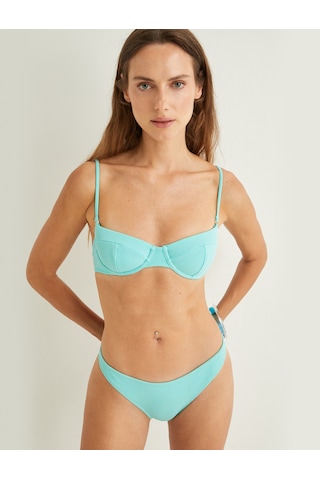 Koton Koton X Şahika Ercümen - Dokulu Bikini Altı Standart Bel Astarlı Turkuaz 4sak00161mm Turkuaz