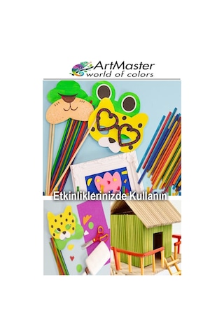 Renkli Ahşap İnce Yuvarlak Çubuk 15 Cm 30 Lu 1 Paket Hobi Sınıf Tasarım Etkinlik Okul Öncesi Oyun Çubukları