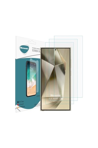 Samsung Galaxy S24 Ultra Screen Protector Nano Glass Cam Ekran Koruyucu 3 Lü Paket Galaxy S24 Ultra İle Uyumlu Ekran