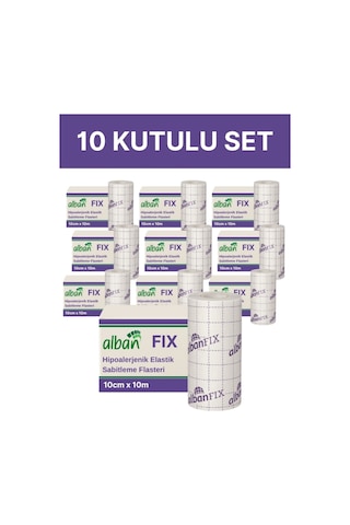 Fix Elastik Sabitleme Bandı 10cm X 10m, 10 Kutulu Set. Elastik Non-woven Medikal Flaster