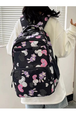 Invıma İlkokul Öğrencileri İçin Baskılı Sırt Çantası 251991545 Siyah