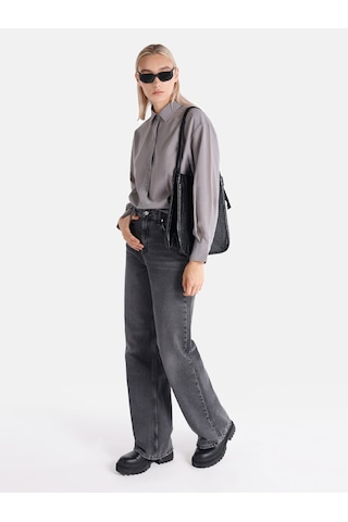 Colin's Colins Regular Fit Gri Kadın Uzun Kol Gömlek Cl1065635 Gri
