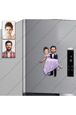 Gelin Damat Tasarımlı Buzdolabı Magneti/resim Gönder Magnet Ols