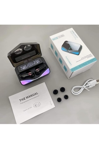 Bukrem Store BUK-M28 Bluetooth 5. 1 Led Görselli Kulak İçi Kulaklık