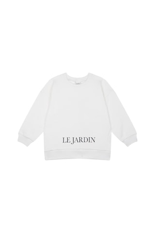 Antebies Organik Beyaz Kuş Baskılı Uzun Kollu Manşetli Kız Çocuk Sweatshirt