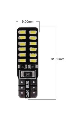 T10 Dipsiz W5W Canbus 24 Led Beyaz Işık Park Plaka Ampülü