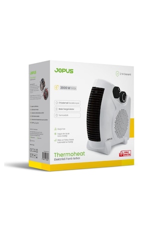 Jopus 2000w Isıtıcı Fan Termostatlı, Sıcak-soğuk Hızlı Isıtma, 25 M² Alan Kapasitesi