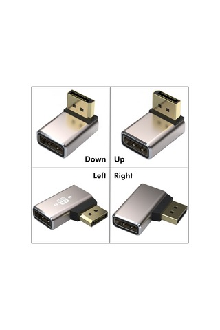 Sones Junsunmay 8k 60hz Pd1.4 Erkek Displayport - Dişi Displayport Adaptör Dönüştürücü, Açı: Yukarı