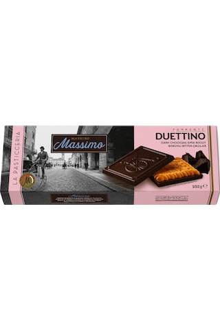 Maestro Massimo Bisküvili Çikolata 102 Gr Bitter Ve Beyaz Çikolatalı 2 Li Karma Paket