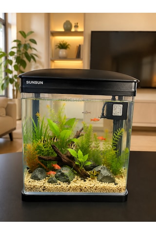 Jr-230 Cam Akvaryum 7 Litre Siyah
