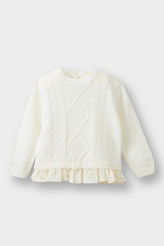 Defacto Kız Bebek Regular Fit Bisiklet Yaka Kazak F2445a525wner134 Ekru