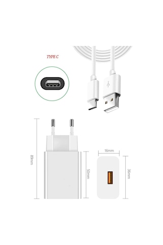 Type-c 22w Hızlı Şarj Aleti Xiaomi Huawei Samsung Reeder Oppo Lenova Uyumlu 3.4 Amper Turbo