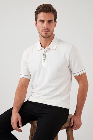 Buratti Pamuklu Regular Fit Yarım Fermuarlı Polo T Shirt Erkek Polo Yaka T Shirt 5904073 Beyaz