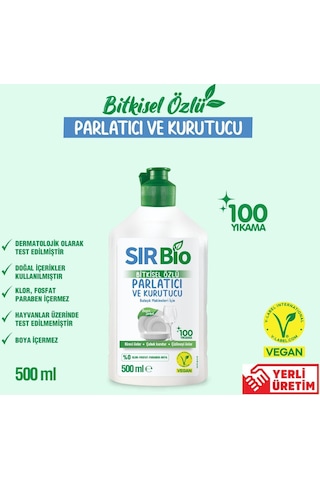 Sır Bio Bitkisel Özlü Bulaşık Makinesi Parlatıcı & Kurutucu 500 ML