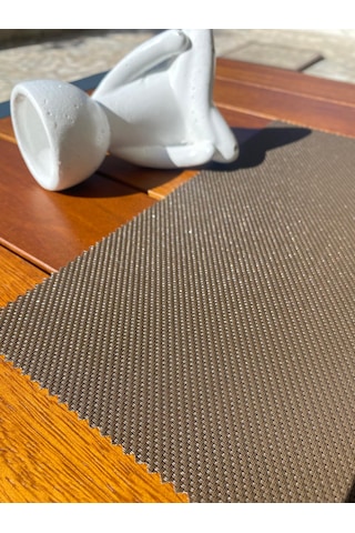 4'lü Yıkanabilir File Kumaş Amerikan Servis Kahverengi