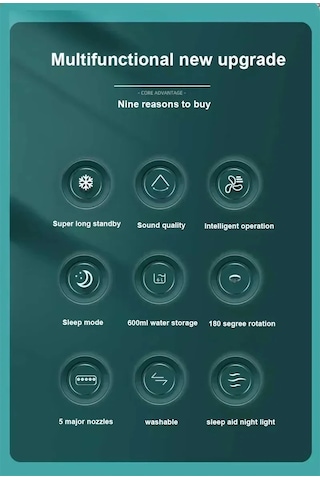 Black Yeni 3 In 1 Fan Klima Ev Küçük Hava Soğutucu Led Gece