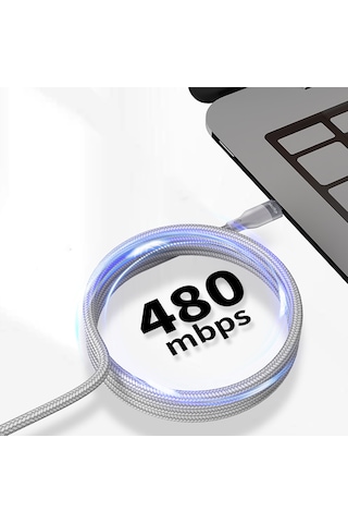 Micflip A25 Type-c To Type-c Pd Hızlı Şarj Özellikli Data Ve Şarj Kablosu 240w 2m Gri