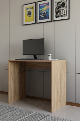 Alpa Ev Mobilya Çalışma Masası, Modern Bilgisayar Masası, Ofis & Ev Kullanımı, Minimal Tasarım Atlantik Çam