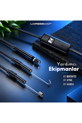 5 Metre Scope Pro Endoskop Yılan Kamera Ip67 Su Geçirmez Boroskop / Type-c & Usb Uyumlu - Android