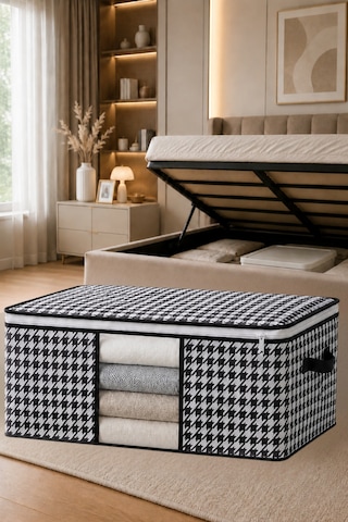 Baza Altı Uyumlu 4 Adet Lüks Pencereli Dolap Hurcu 64x45x22 Cm Siyah