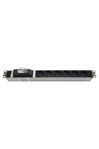 19" 1U 6 Lı (16A) Sigortalı Rack Kabin Priz Grubu Pdu