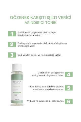 Sinoz %5 Glikolik Asitli Gözenek Sıkılaştırıcı Peeling Etkili Glow Tonik 200 ML