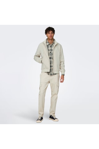 Only & Sons Alexander Harrington Erkek Krem Ceket 22027613-slg Krem
