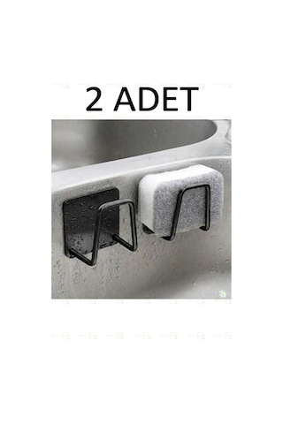 Mainshop 2 Adet Musluk Yanı Sünger'lik Sünger Askılığı Evye Sünger'liği Banyo Mutfak Düzenleyici M-sng1 Siyah 48874075