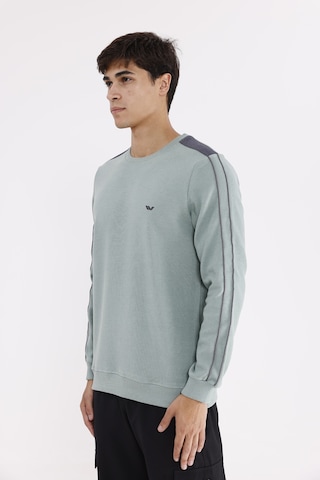 Rowinger Selanik Doku Yumuşak Tutuşlu Rahat Kalıp Yuvarlak Yaka Esnek Manşetli Sweatshirt Çağla