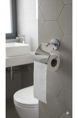 Kapaklı Tuvalet Kağıtlığı Duvar Tipi Wc Kağıtlık Şık Ve Hijyenik Tasarım Gri